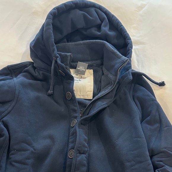 Abercrombie & Fitch Dark Blue Button-Up Hoodie - Picture 1 of 4